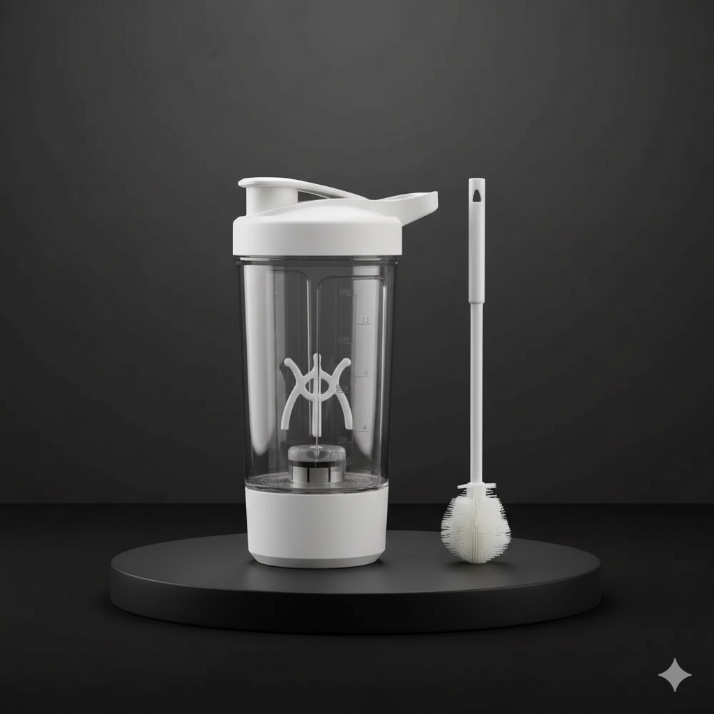 Electric Protein Bottle with Cleaning Brush